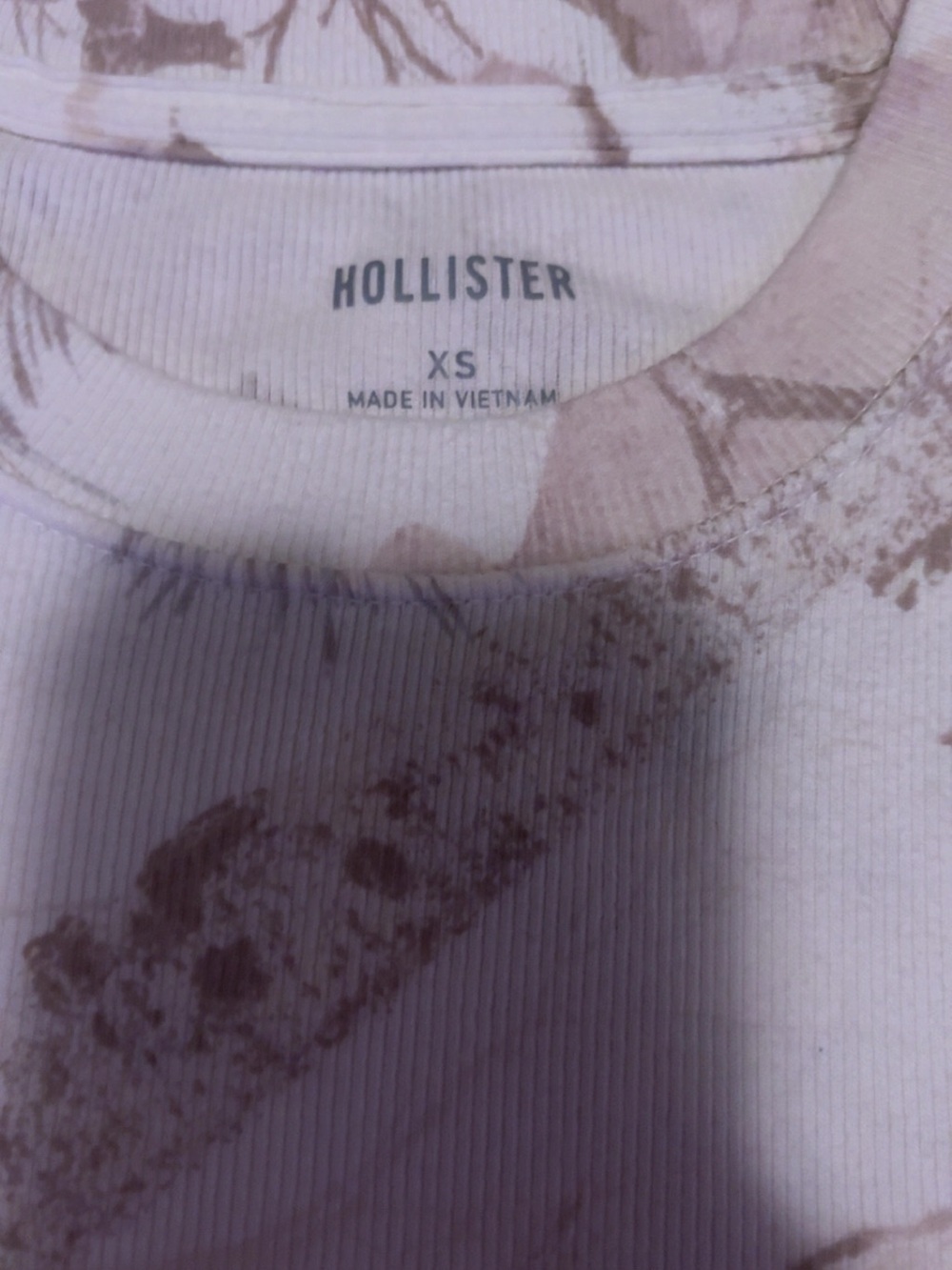 Hollister Pink Marble Ribbed Short Sleeve Tee